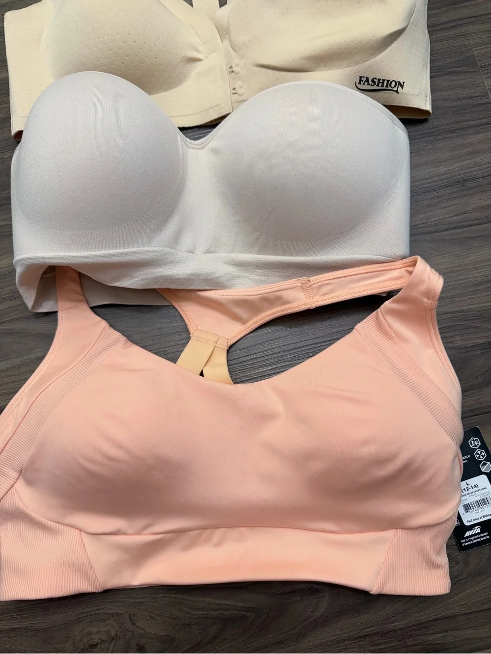 3-Pack Seamless Bras in Peach, Ivory & Cream sz L bundle lots of - Picture 2 of 9